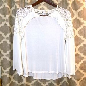 Etched White Lace Top